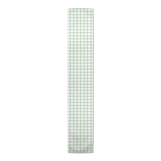 90" Green Grid Pattern Poly Twill Table Runner